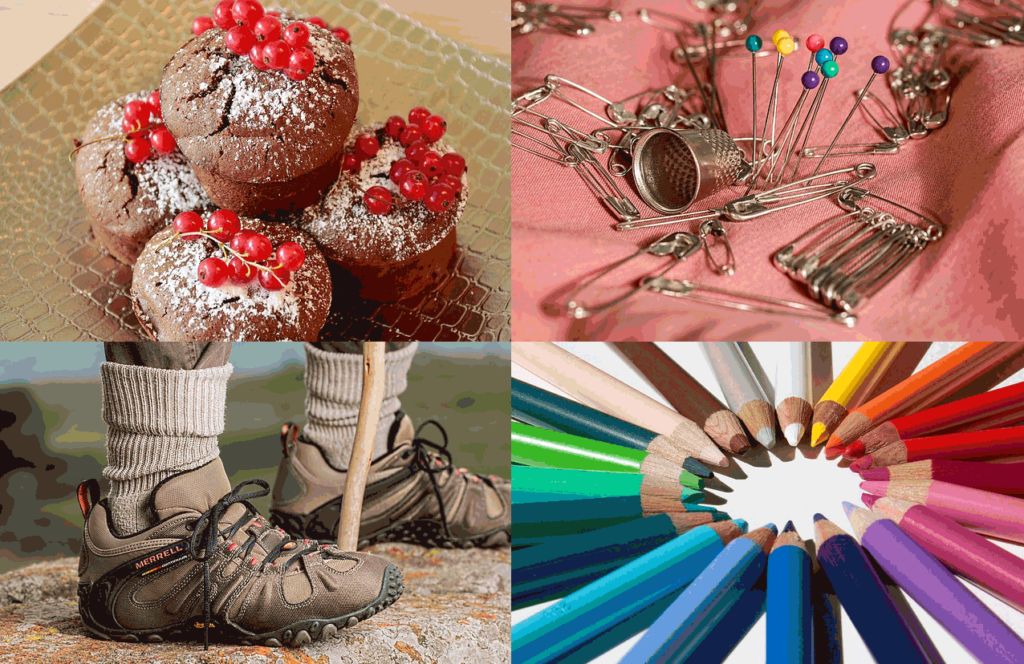 Freizeitangebote Backen, Nähen, Wandern, Zeichnen