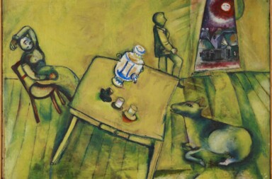 Marc Chagall; Das gelbe Zimmer (La chambre jaune); 1911 84.2 x 112 cm; Öl auf Leinwand - Fondation Beyeler, Riehen, Basel